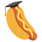 chapéu de formatura + cachorro-quente