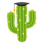 chapéu de formatura + cacto