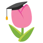chapéu de formatura + tulipa