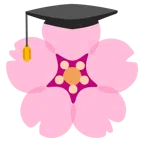 chapéu de formatura + flor de cerejeira