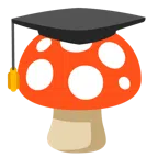 chapéu de formatura + cogumelo