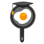 chapéu de formatura + ovo frito