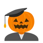 chapéu de formatura + abóbora de halloween