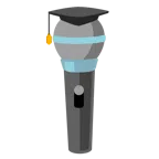 chapéu de formatura + microfone
