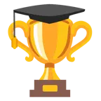 chapéu de formatura + troféu