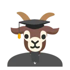 chapéu de formatura + cabra