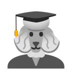 chapéu de formatura + poodle