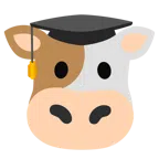 chapéu de formatura + rosto de vaca