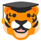 chapéu de formatura + rosto de tigre