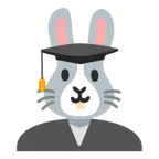 chapéu de formatura + rosto de coelho