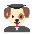 chapéu de formatura + rosto de cachorro