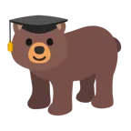 chapéu de formatura + rosto de urso
