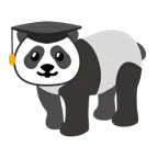 chapéu de formatura + rosto de panda