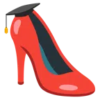 chapéu de formatura + sapato de salto alto