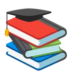 chapéu de formatura + livros