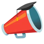 chapéu de formatura + megafone