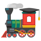 chapéu de formatura + locomotiva