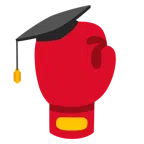 chapéu de formatura + luva de boxe