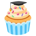 chapéu de formatura + cupcake