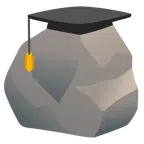 chapéu de formatura + pedra