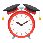 chapéu de formatura + despertador