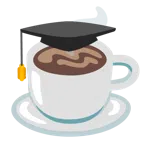 chapéu de formatura + café