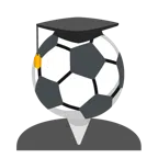 chapéu de formatura + bola de futebol