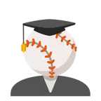 chapéu de formatura + bola de beisebol