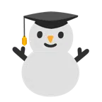 chapéu de formatura + boneco de neve sem neve