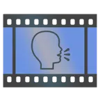 pellicola cinematografica + persona che parla