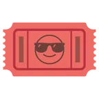 biglietto d’ingresso + faccina con sorriso e occhiali da sole