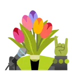 microfono + mazzo di fiori