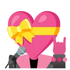 microfono + cuore con fiocco