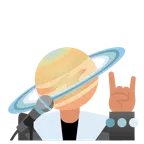 microfono + pianeta con satellite