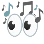 musical notes + eyes