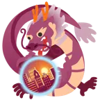 Drache + Sonnenuntergang in der Stadt