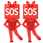 Hasengesicht + SOS-Zeichen