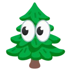 ojos + árbol de hoja perenne