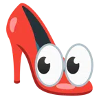 ojos + zapato de tacón