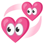 ojos + corazones giratorios