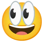 ojos + cara sonriendo con ojos grandes