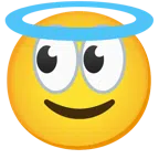 ojos + cara sonriendo con aureola