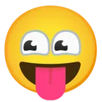 ojos + cara con ojos cerrados y lengua fuera