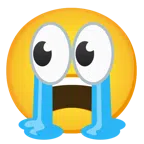 ojos + cara llorando fuerte