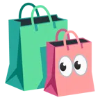 ojos + bolsas de compras