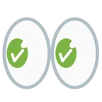 ojos + botón de marca de verificación