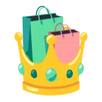 coroa + sacolas de compras