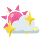 funkelndes Herz + Sonne hinter Wolke