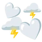 kreisende Herzen + Wolke mit Blitz