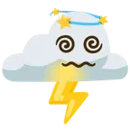 schwindlig + Wolke mit Blitz